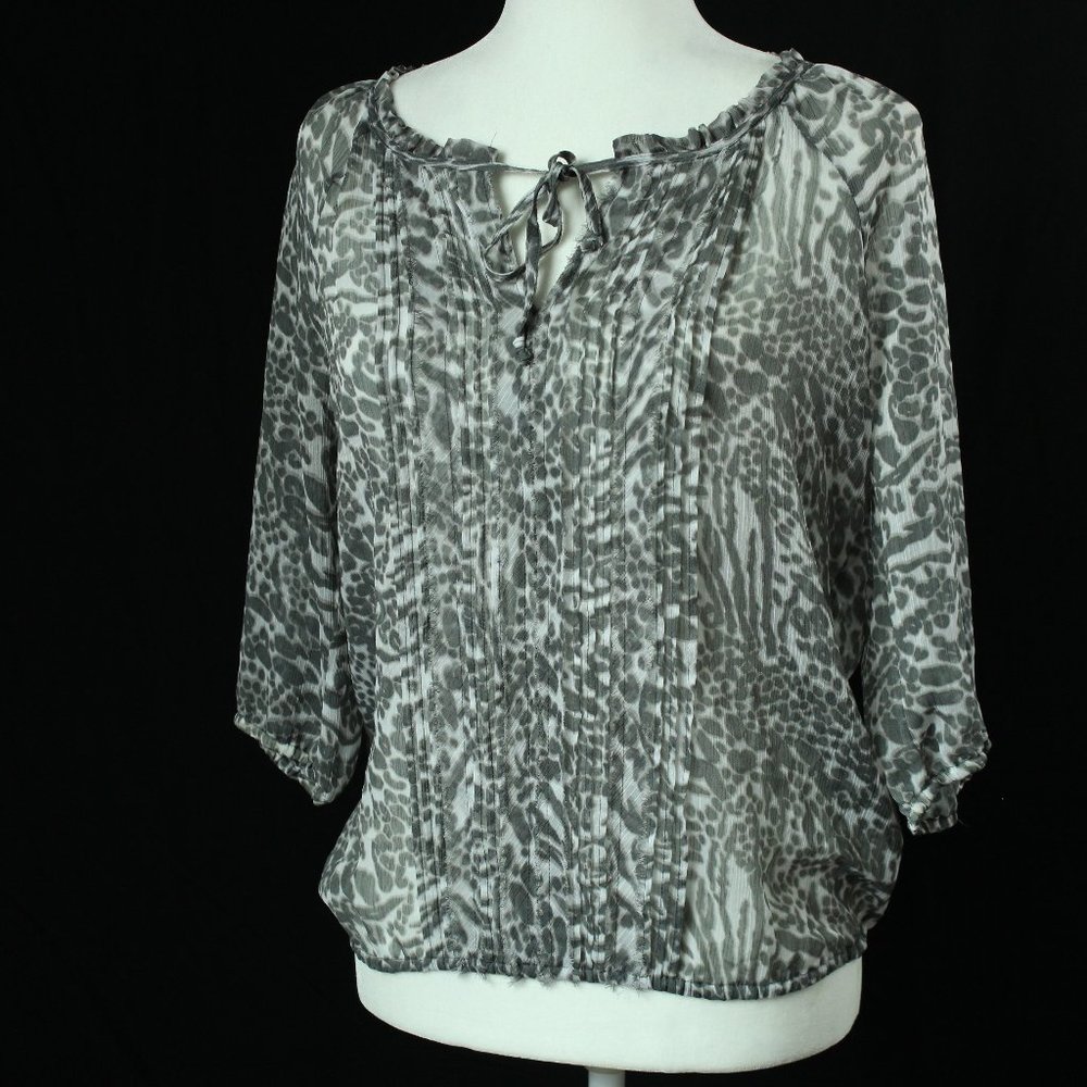 Express | Sheer Animal Print Top | Sz S